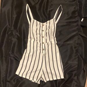 Striped Button-Down Romper